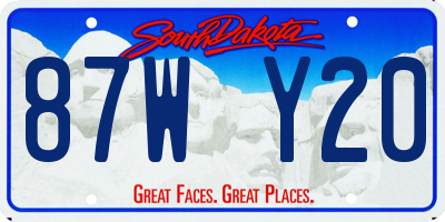 SD license plate 87WY20