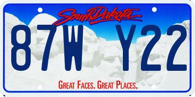 SD license plate 87WY22