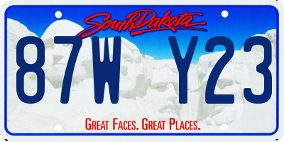 SD license plate 87WY23