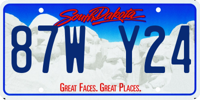 SD license plate 87WY24