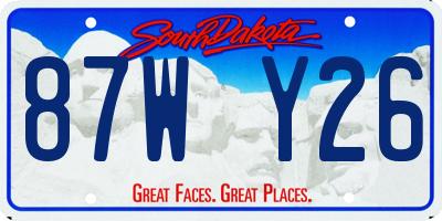 SD license plate 87WY26