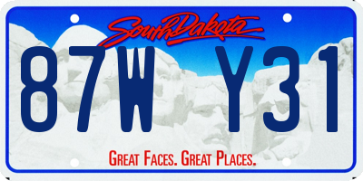 SD license plate 87WY31
