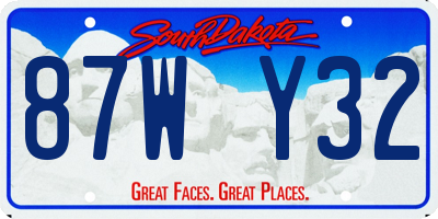 SD license plate 87WY32