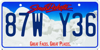SD license plate 87WY36