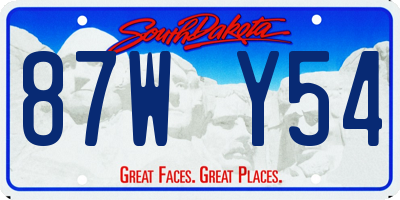 SD license plate 87WY54