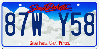 SD license plate 87WY58