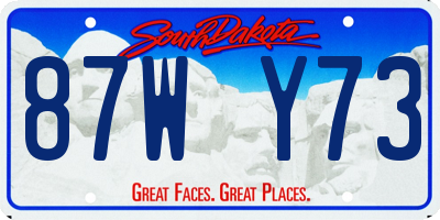 SD license plate 87WY73