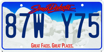 SD license plate 87WY75
