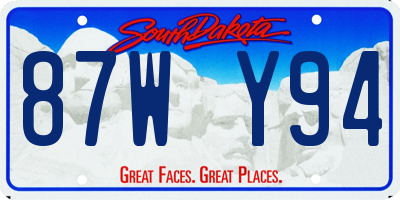 SD license plate 87WY94