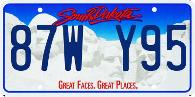 SD license plate 87WY95