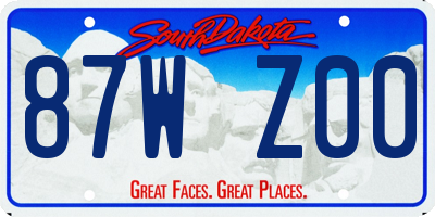 SD license plate 87WZ00