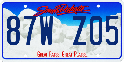 SD license plate 87WZ05