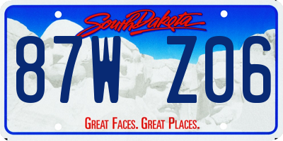 SD license plate 87WZ06