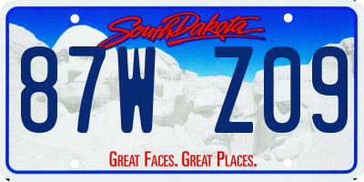 SD license plate 87WZ09