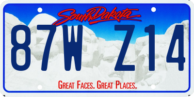 SD license plate 87WZ14