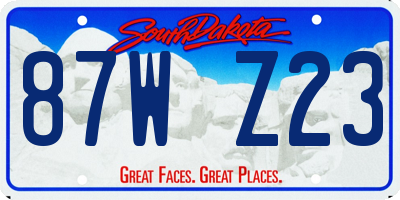SD license plate 87WZ23