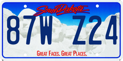 SD license plate 87WZ24