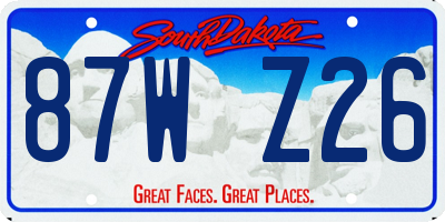 SD license plate 87WZ26