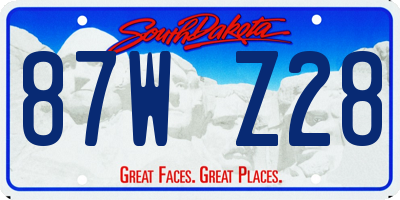 SD license plate 87WZ28