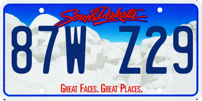 SD license plate 87WZ29