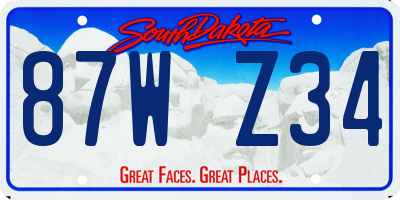 SD license plate 87WZ34