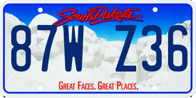 SD license plate 87WZ36