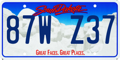 SD license plate 87WZ37