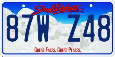 SD license plate 87WZ48