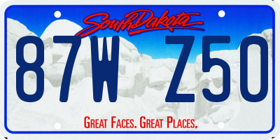SD license plate 87WZ50
