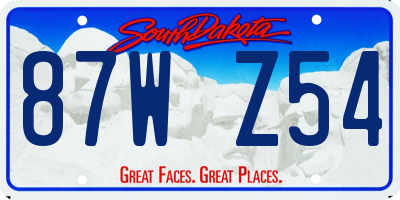 SD license plate 87WZ54