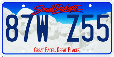 SD license plate 87WZ55