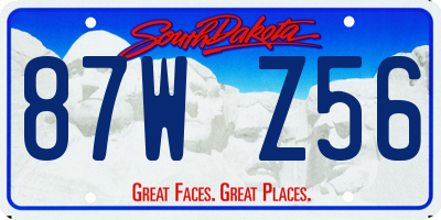 SD license plate 87WZ56