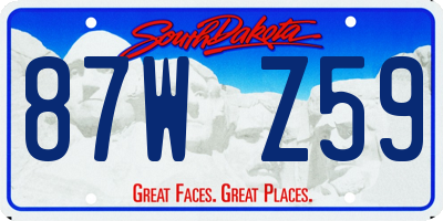 SD license plate 87WZ59