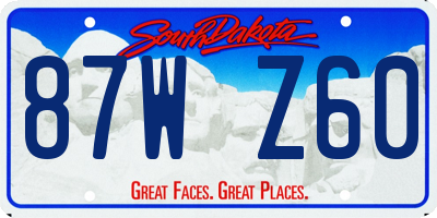 SD license plate 87WZ60