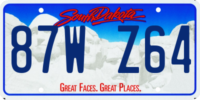 SD license plate 87WZ64