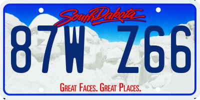 SD license plate 87WZ66