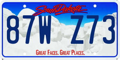 SD license plate 87WZ73