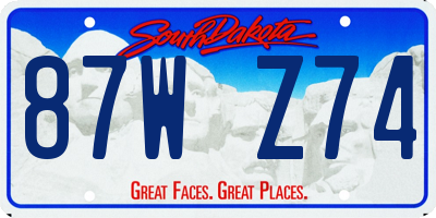 SD license plate 87WZ74