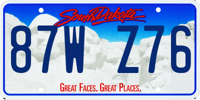 SD license plate 87WZ76