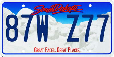 SD license plate 87WZ77