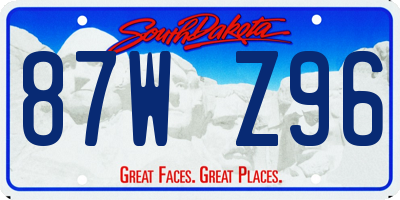 SD license plate 87WZ96