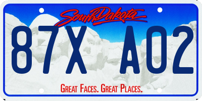 SD license plate 87XA02