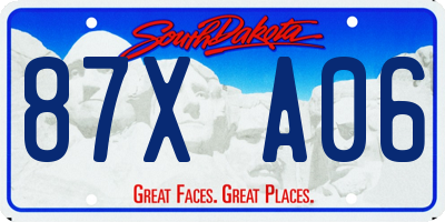 SD license plate 87XA06