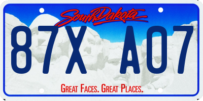 SD license plate 87XA07