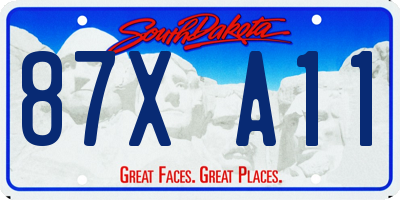 SD license plate 87XA11