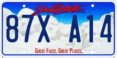 SD license plate 87XA14