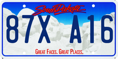 SD license plate 87XA16