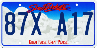 SD license plate 87XA17