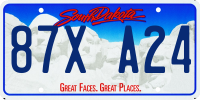 SD license plate 87XA24