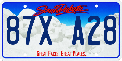 SD license plate 87XA28